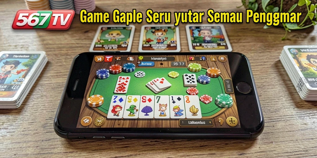 Tampilan gameplay seru di 567TV dengan berbagai fitur Gaple.