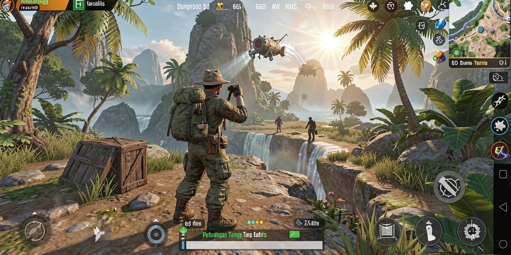 Screenshot permainan 66D menampilkan aksi menegangkan di dunia terbuka.