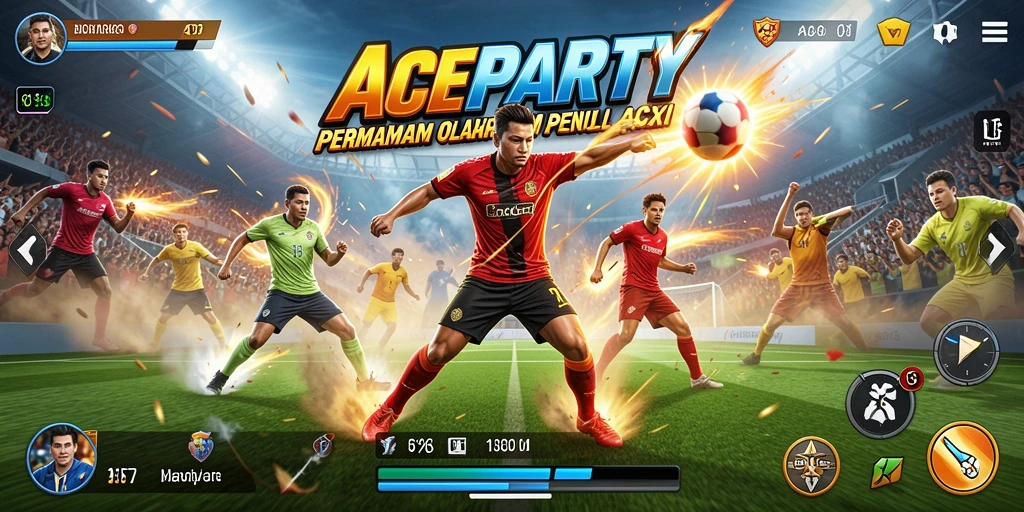 Tampilan gameplay ACEPARTY yang seru dan menarik dalam olahraga.