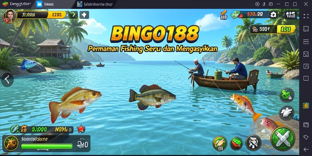 Screenshot gameplay BINGO188 yang menunjukkan aksi memancing seru.