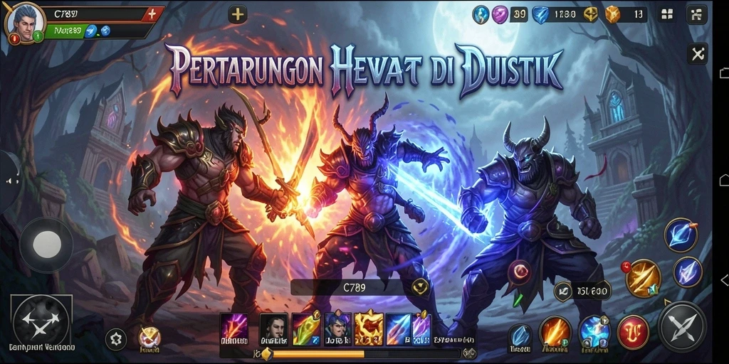 Screenshot C789 menampilkan aksi pertarungan intens yang mendebarkan.