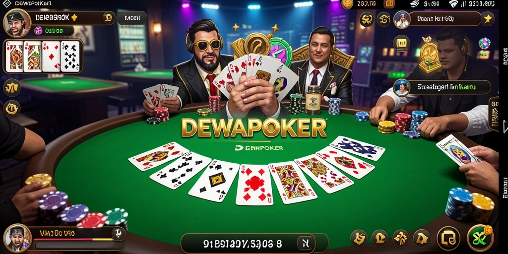 Tampilan gameplay strategi yang mendebarkan dalam DEWAPOKER.