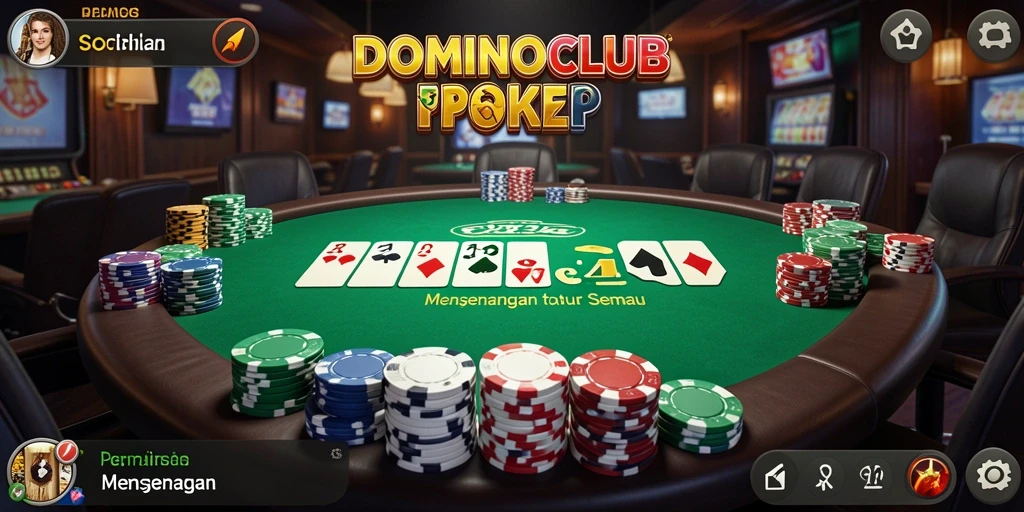 Tampilan menarik dari gameplay Poker di DOMINOCLUB.
