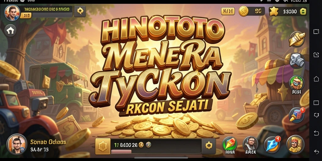 Screenshot gameplay HINOTOTO dengan tampilan bisnis yang berkembang.