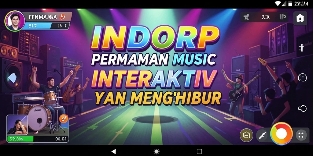 Screenshot permainan INDORP yang menunjukkan gameplay musik yang interaktif.