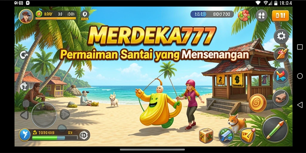 Tampilan gameplay santai dan menyenangkan dari MERDEKA777.