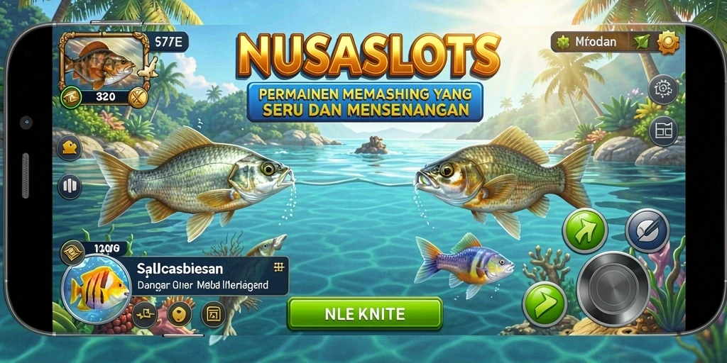 Tampilan gameplay NUSASLOTS dengan teknik memancing yang mendebarkan.