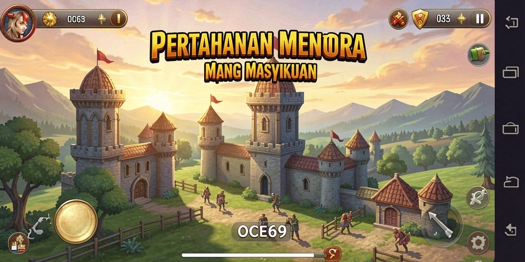 Tampilan gameplay OCE69 menampilkan strategi Tower Defense yang mendebarkan.