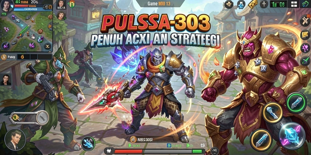 Tangkapan layar gameplay <strong>PULSA303</strong> menampilkan pertarungan seru antar pemain.
