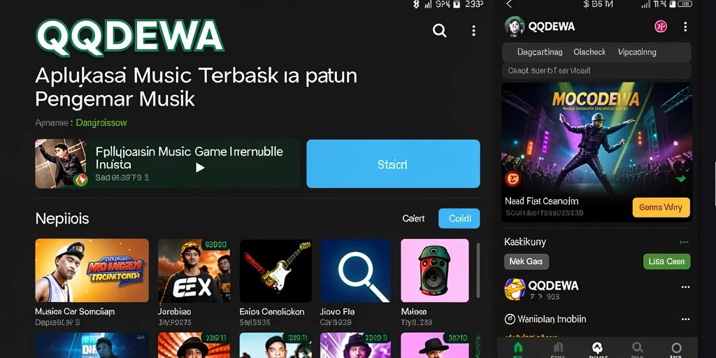 Tangkapan layar <strong>QQDEWA</strong> menampilkan antarmuka pengguna yang menarik saat memilih lagu.