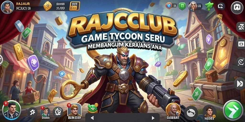 Tampilan seru gameplay RAJACLUB dengan berbagai pilihan bisnis.