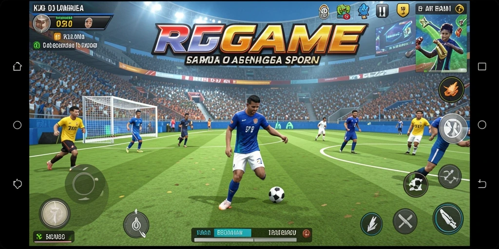 Screenshot RPGAME menunjukkan aksi penuh semangat dalam olahraga.