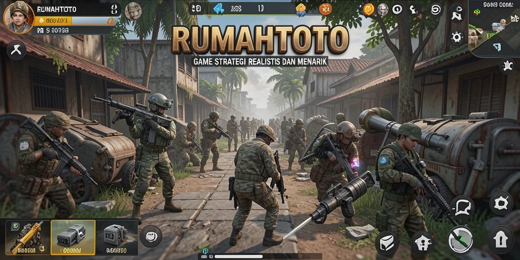 Tampilan epik gameplay RUMAHTOTO yang penuh strategi.