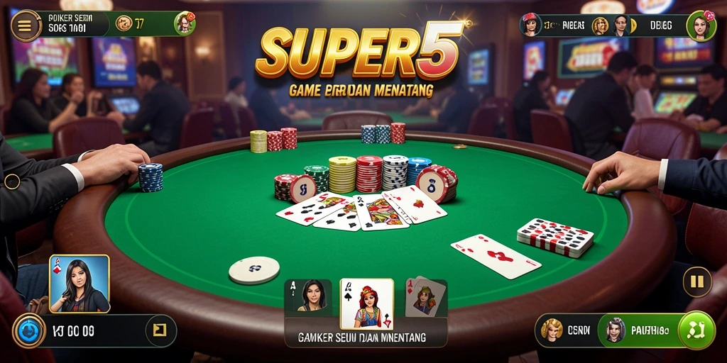 Tampilan gameplay Poker yang seru di SUPER5.